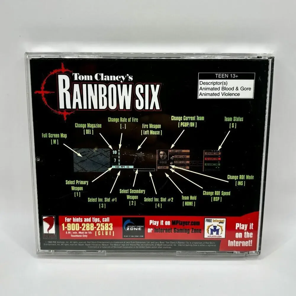Tom Clancy's Rainbow Six (PC, 1998) Red Storm VG